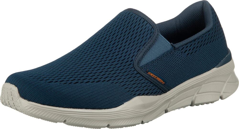 Skechers Mens Slip-on Comfort Loafer, Navy/Orange, 9.5 US